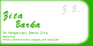zita barka business card